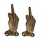 Set of 2 Cast Iron Middle Finger Wall Hooks – Bold Antique Gold Hand Gesture Decor for Entryway, Bedroom, or Office – Durable, Easy-to-Mount Hooks for Keys, Accessories, and More